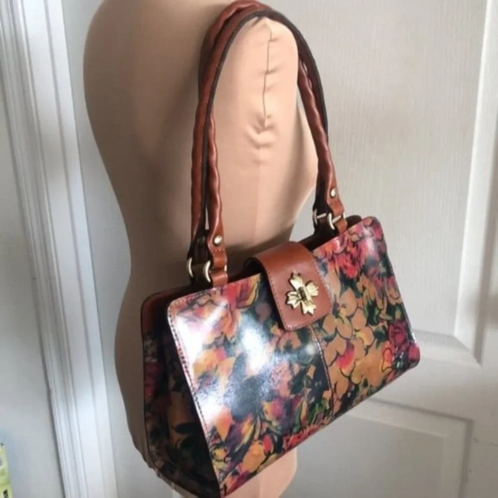 Patricia Nash Leather Rosina Summer Driving Shoulder HandBag Purse Floral